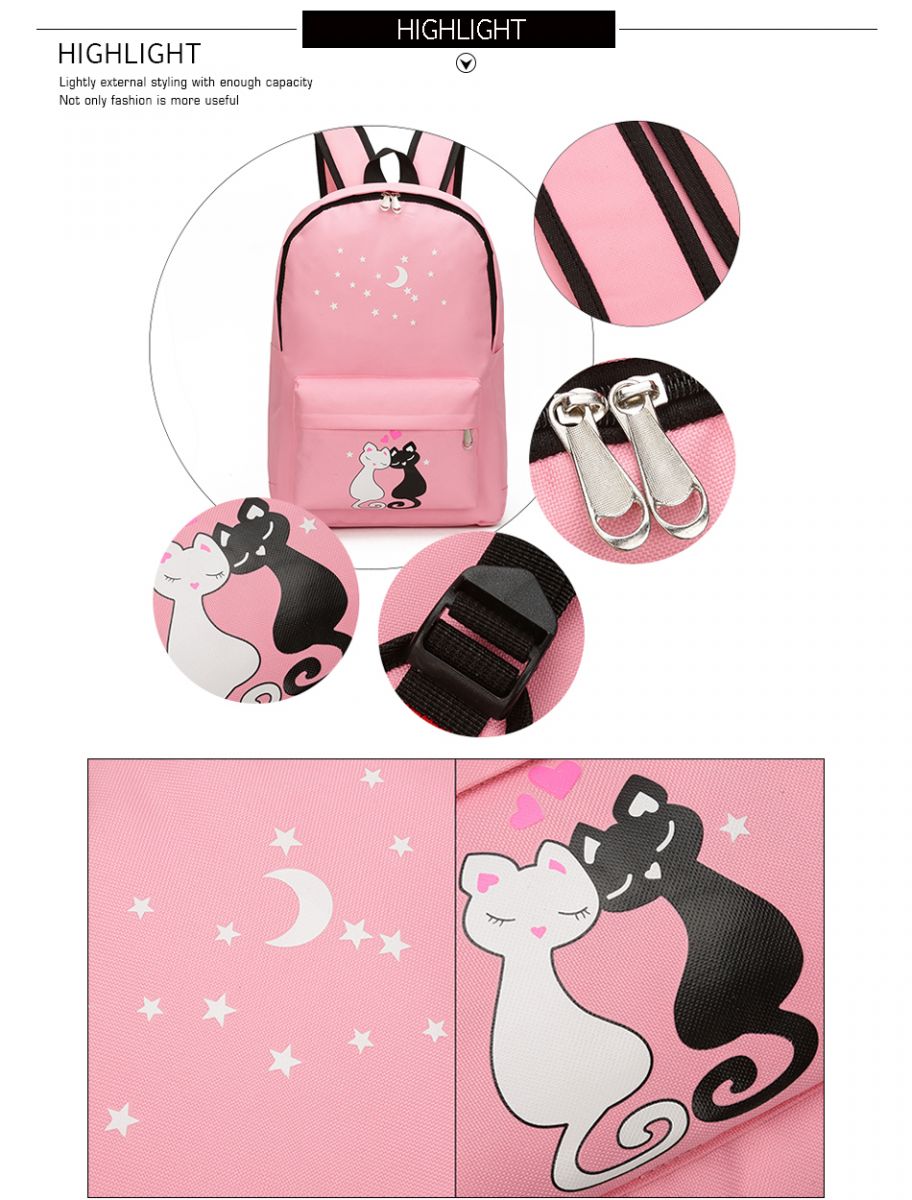 Paket Tas Ransel Anak 8 in 1 Sekolah Printing Kucing Paket Tas Ransel Anak 8 in 1 Sekolah Printing Kucing